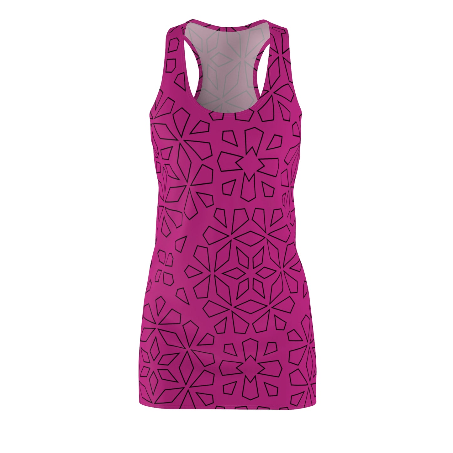 Schwarz Pink Racerback Kleid – Stylische Damenmode
