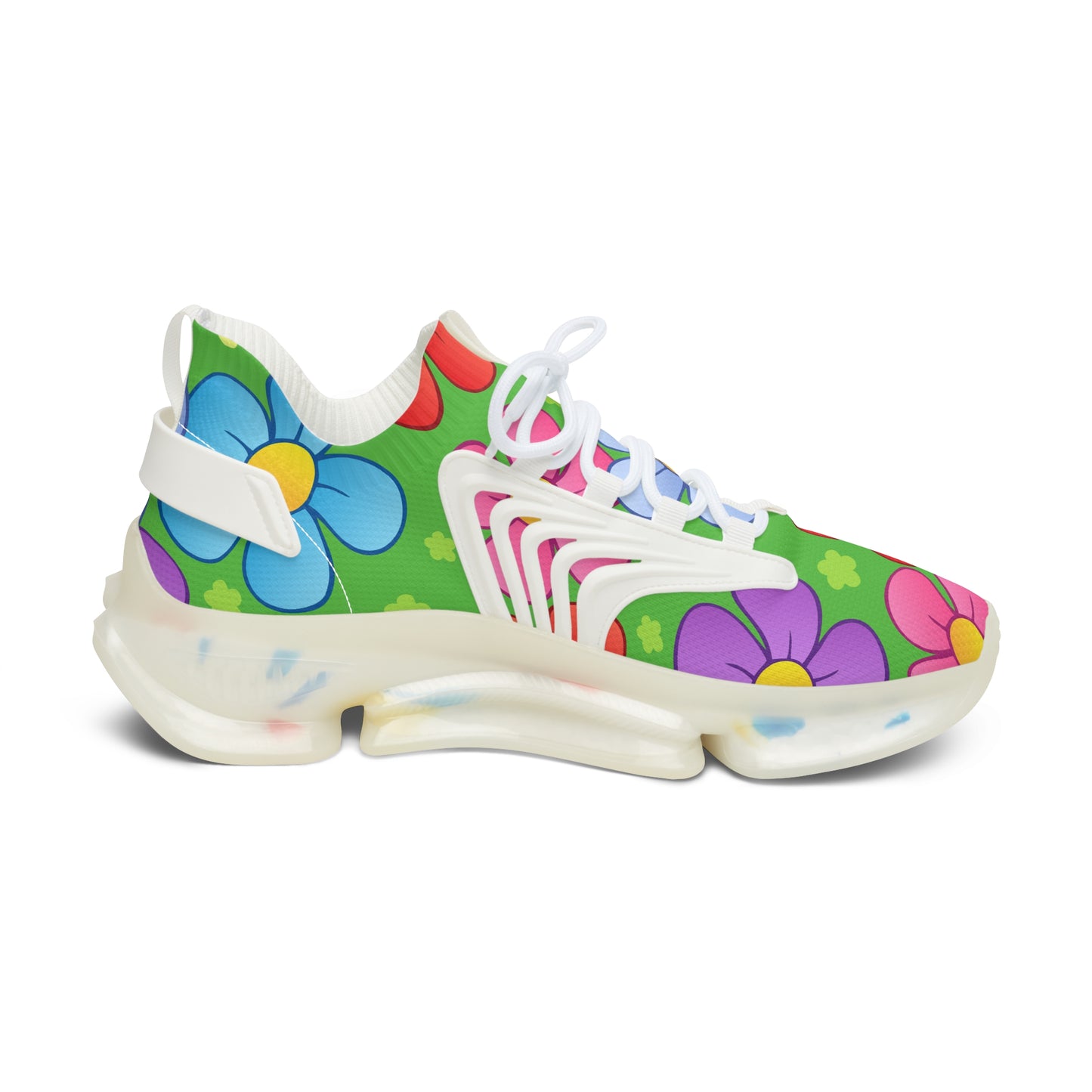 Bunte Damen Sneaker mit Blumenmuster – Stylische Sportschuhe