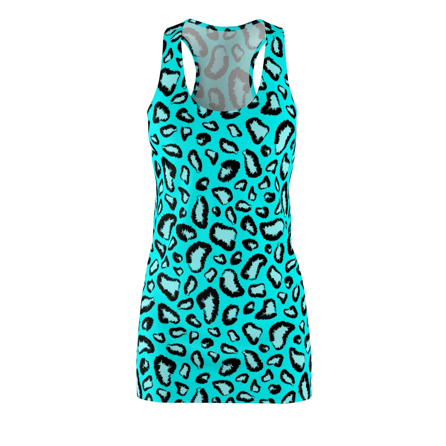 Türkis Leopard Racerback Kleid – Trendige Sommer Damenmode