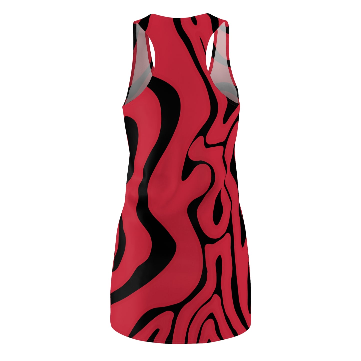 Rot Swirl Racerback Kleid – Abstraktes Sommerkleid