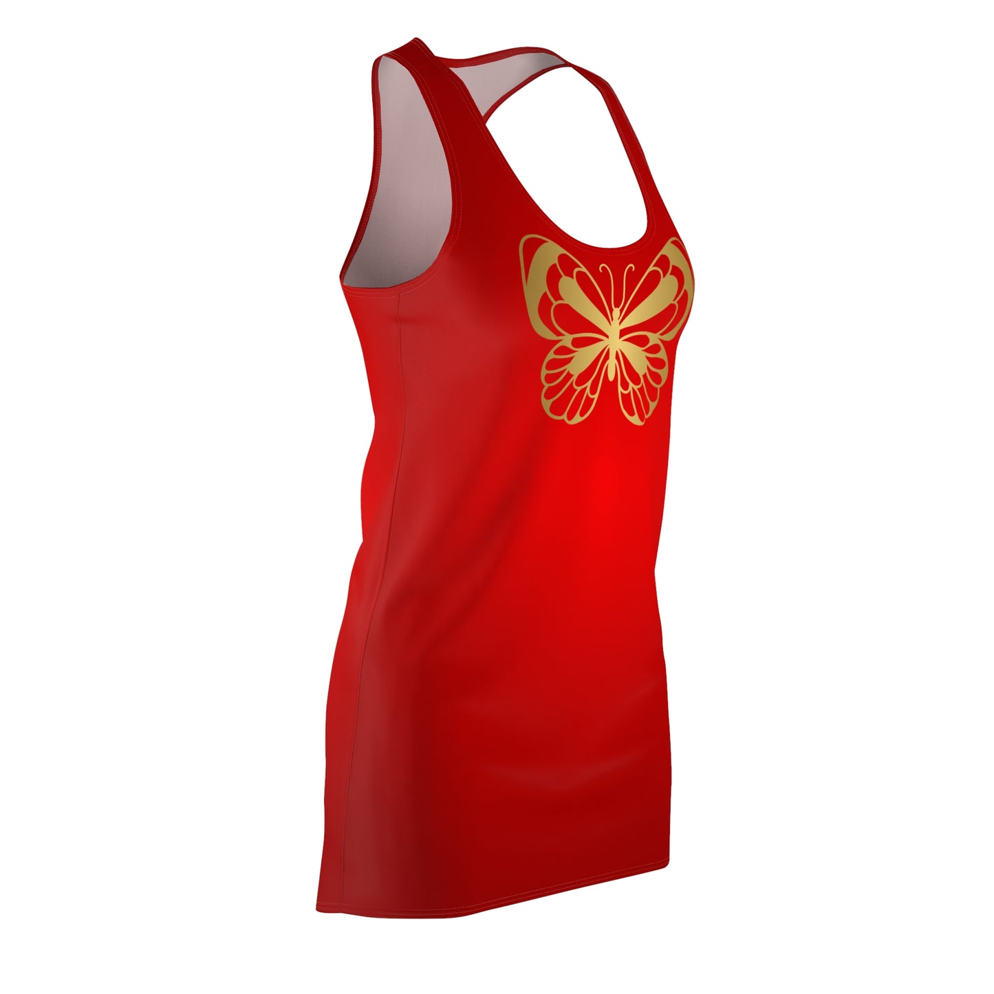 Schmetterling Racerback Kleid – Rotes Sommerkleid