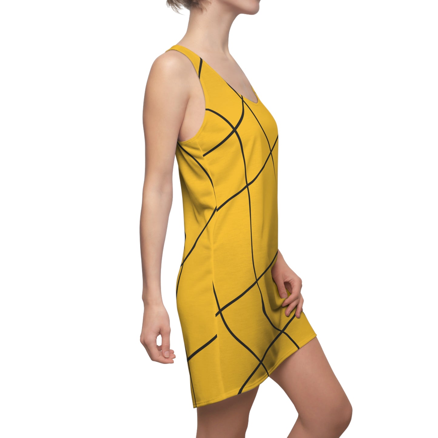 Abstrakt Linien Racerback Kleid – Modernes Sommerkleid
