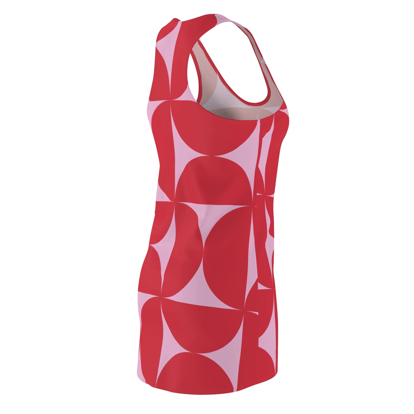 Rot Pink Geometrie Racerback Kleid – Modernes Sommerkleid