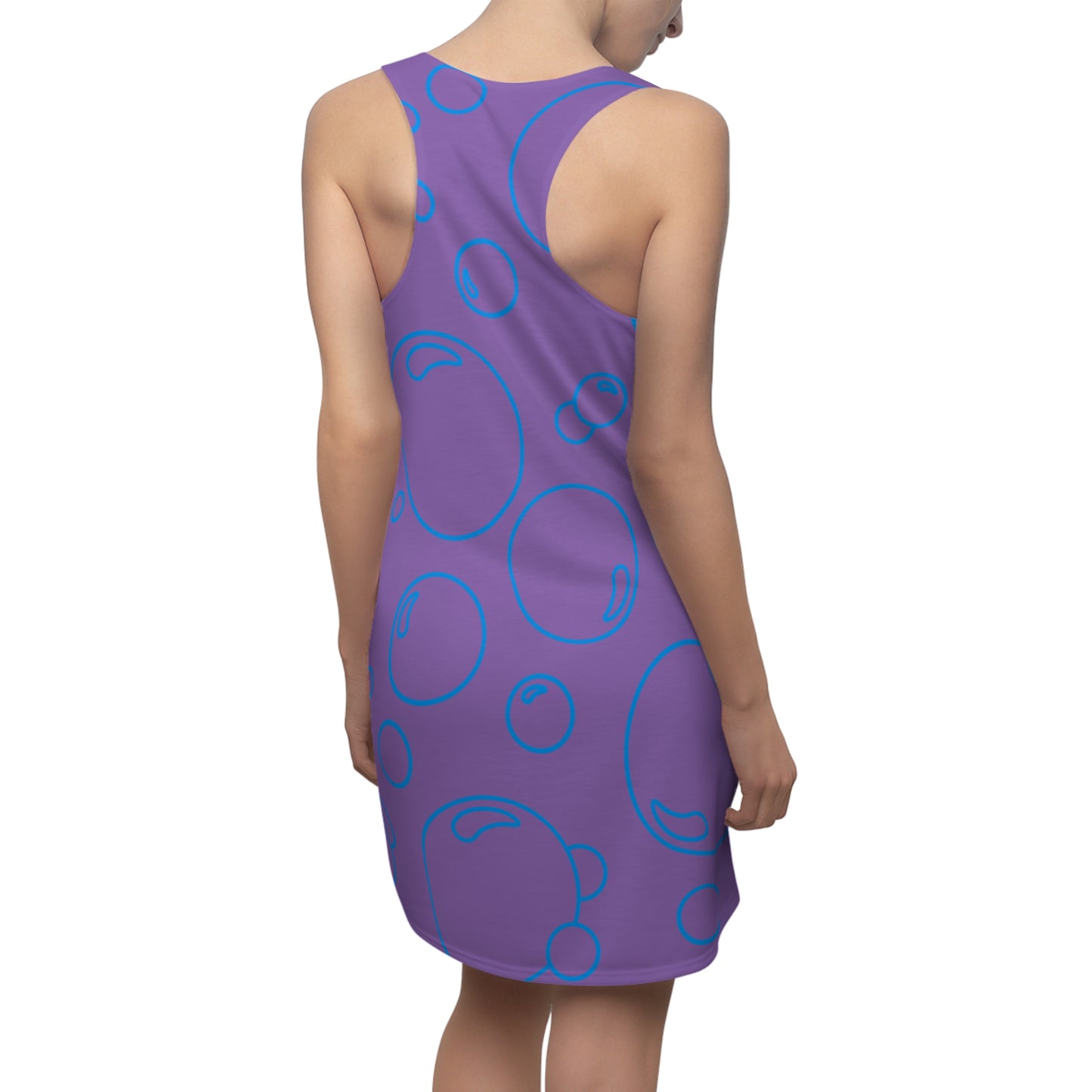 Bubble Print Racerback Kleid – helles lila Blau Sommerkleid