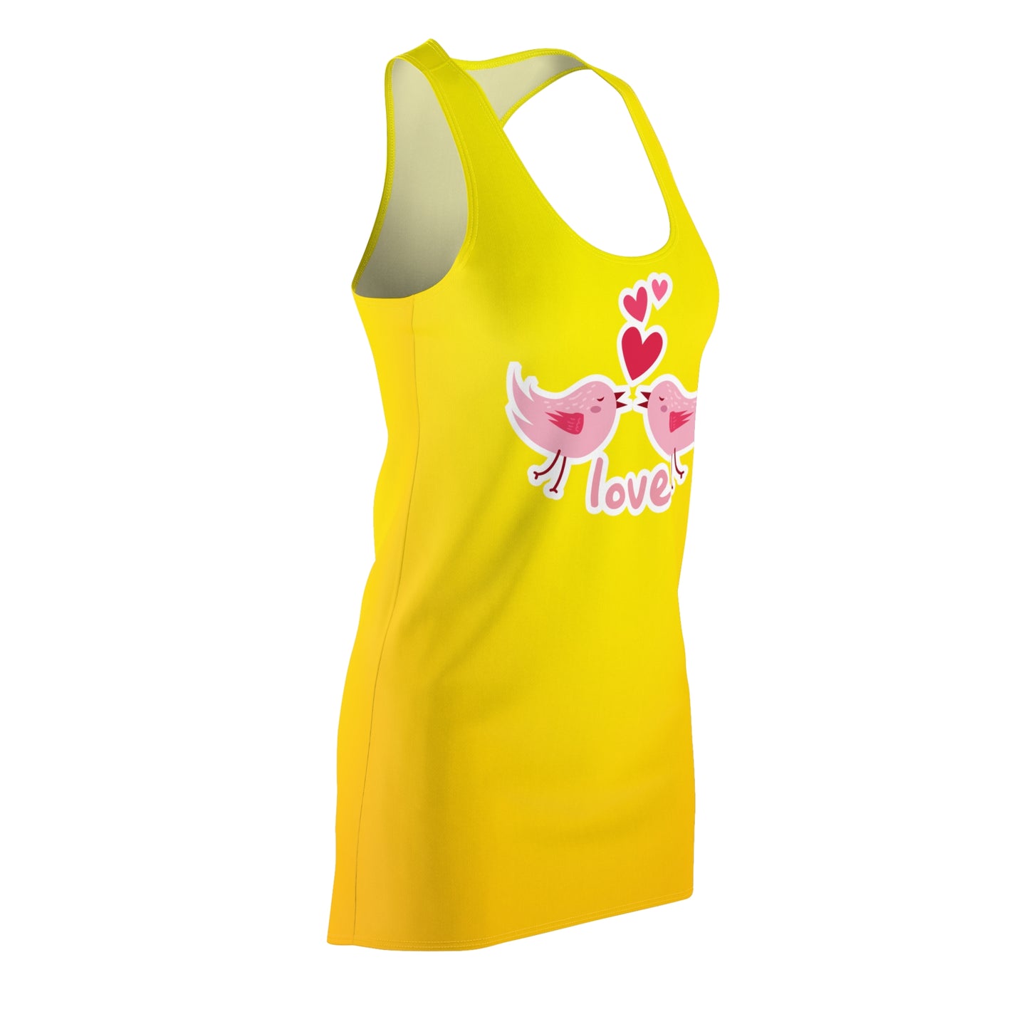 Lovebirds Racerback Kleid – Gelbes Sommerkleid