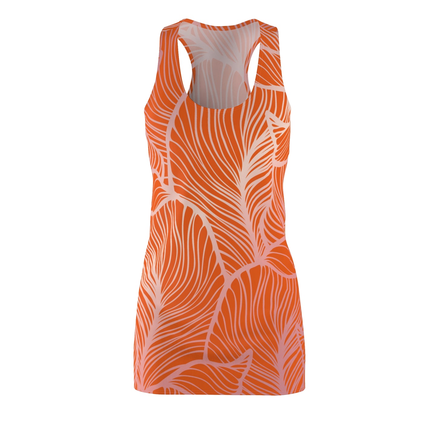 Rosa Orange Floral Racerback Kleid – Elegantes Sommerkleid