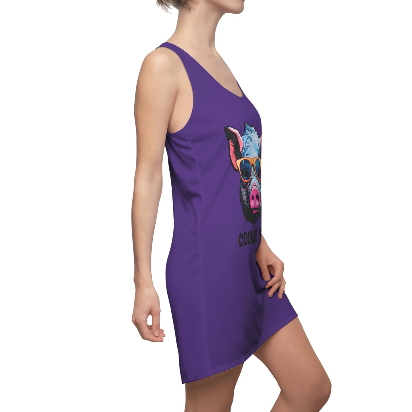 Damen Kleid Coole Sau Racerback Sommer Statement Fun