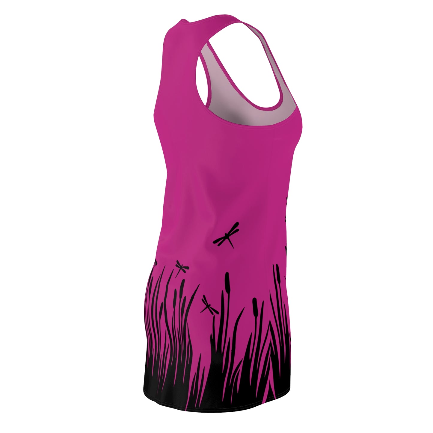 Pinkes Damen Kleid Libellen Design Racerback Sommer Freizeit Party