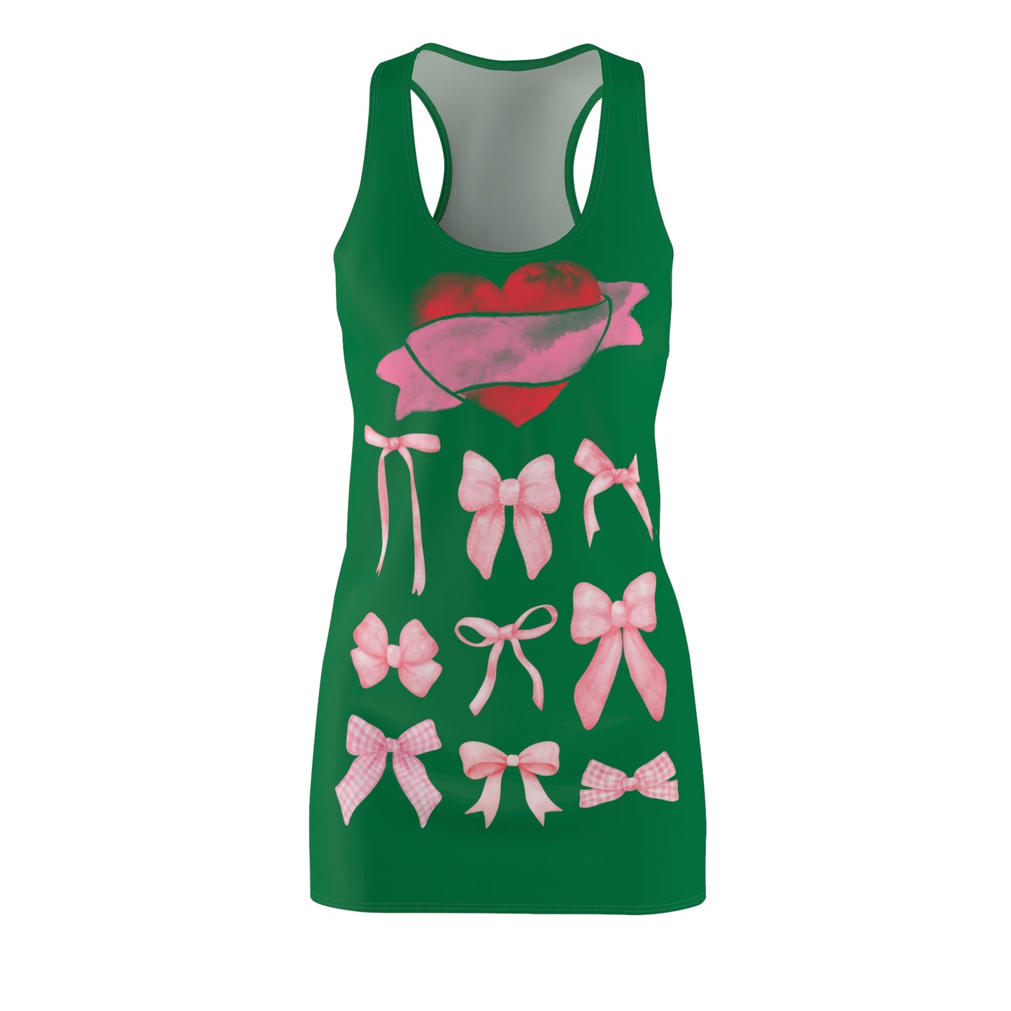 Herz & Schleifen Racerback Kleid – Romantisches Sommerkleid