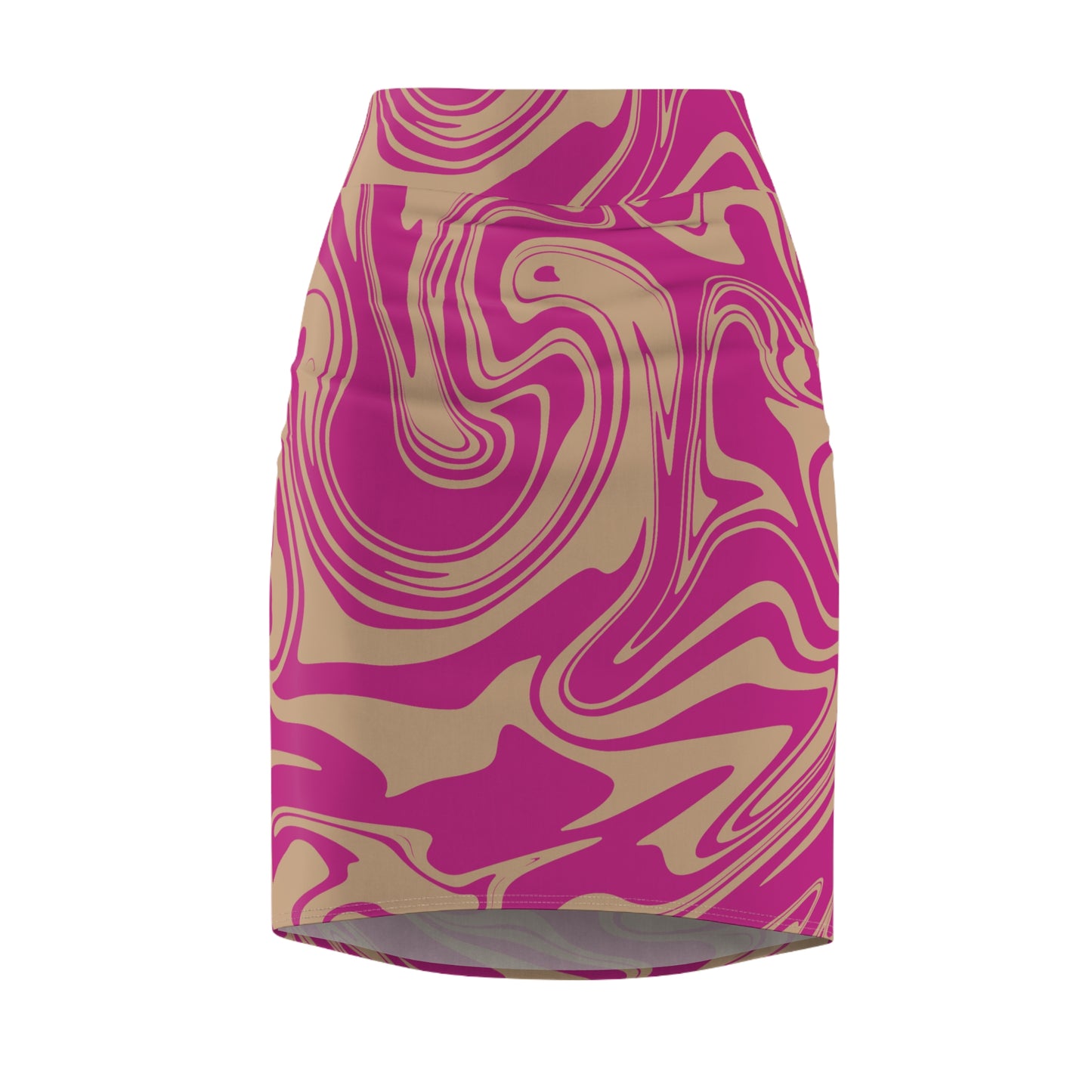 Damen Rock Marmor Print Bleistift Elegant Business Casual