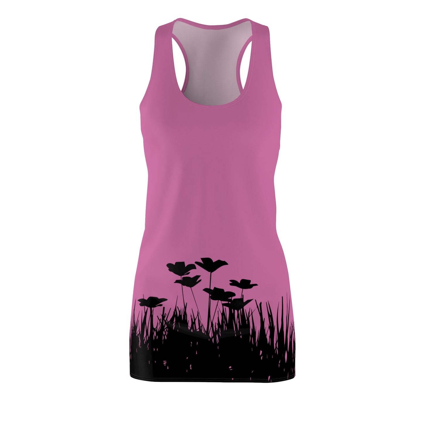 Rosa Racerback Damenkleid – Botanisches Sommerkleid, Freizeitkleid