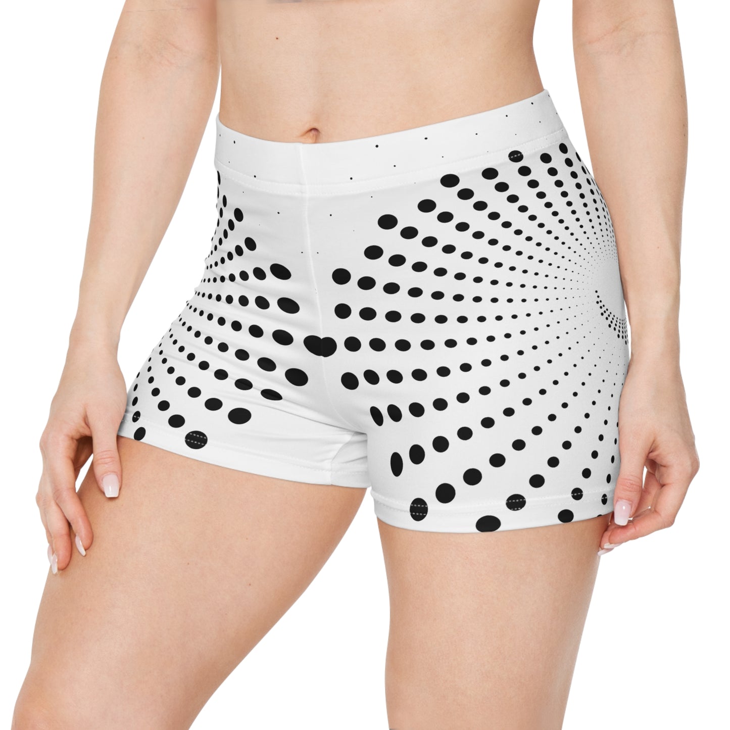 Damen Shorts Schwarz Weiss Punkte Sommer Activewear Fitness