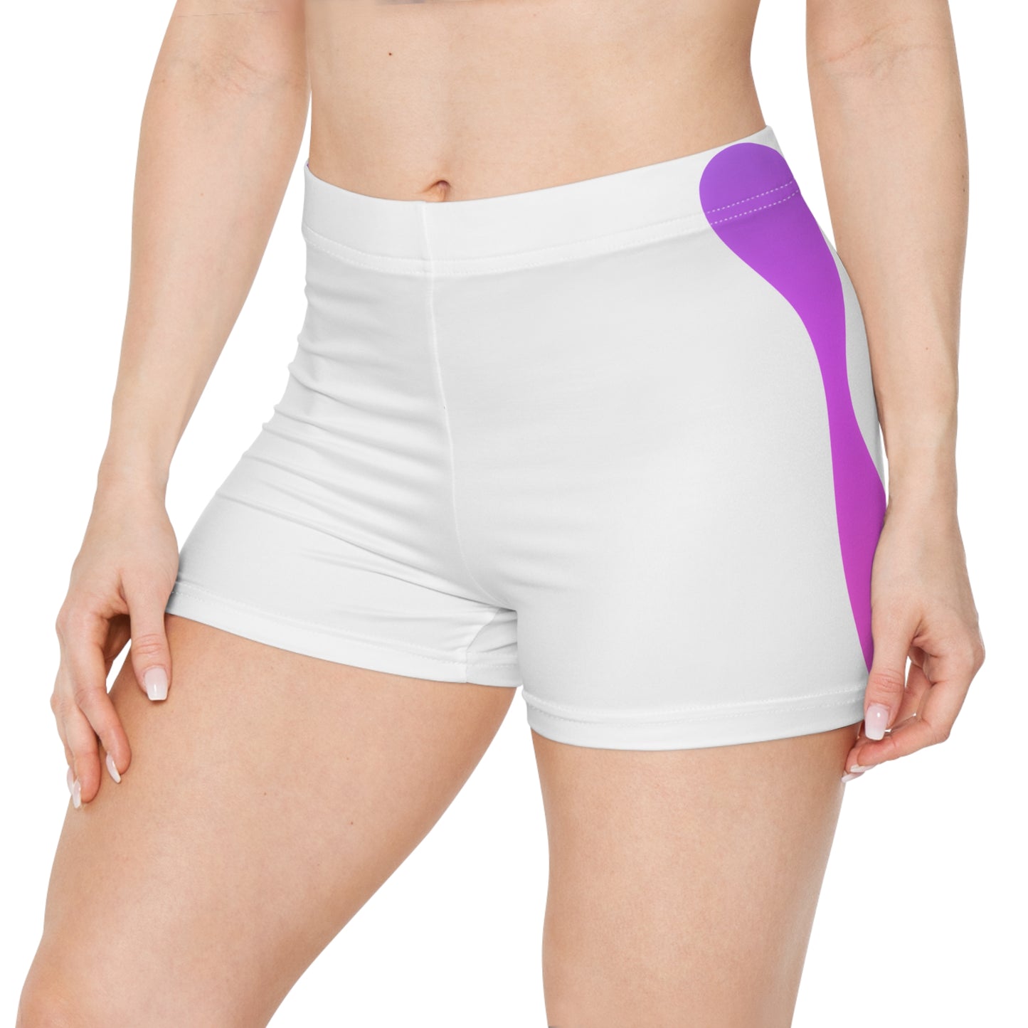 Damen Shorts Lila Kurven Design Sport Sommer Freizeit