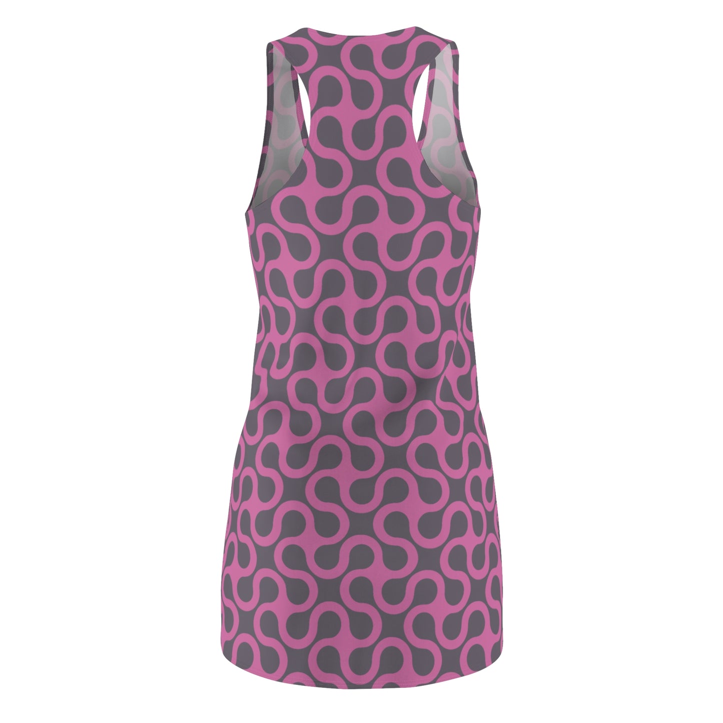 Rosanes Damen Kleid Abstrakt Grau Racerback Sommer Casual