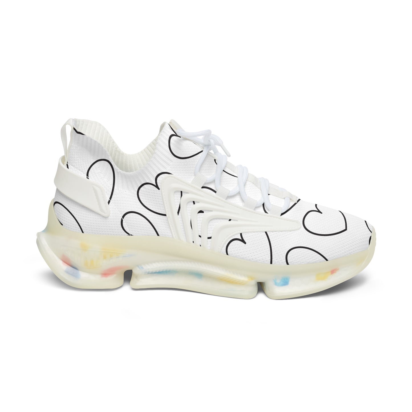 Damen Sneaker mit Herzmuster – Stylische Sportschuhe