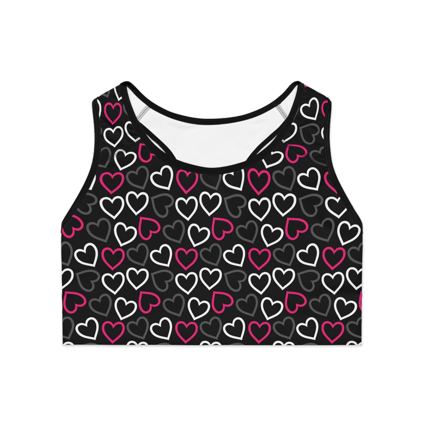 Damen Sport BH Herzmuster Atmungsaktiv Yoga Fitness Workout Top