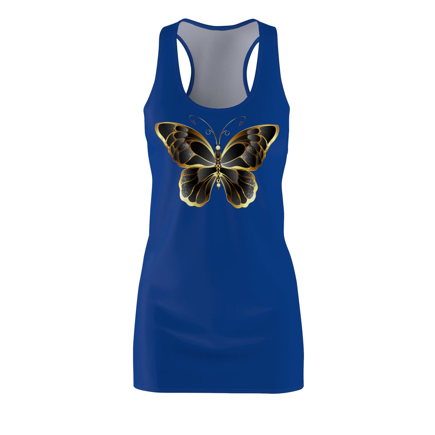 Blau Schmetterling Racerback Kleid Sommerkleid