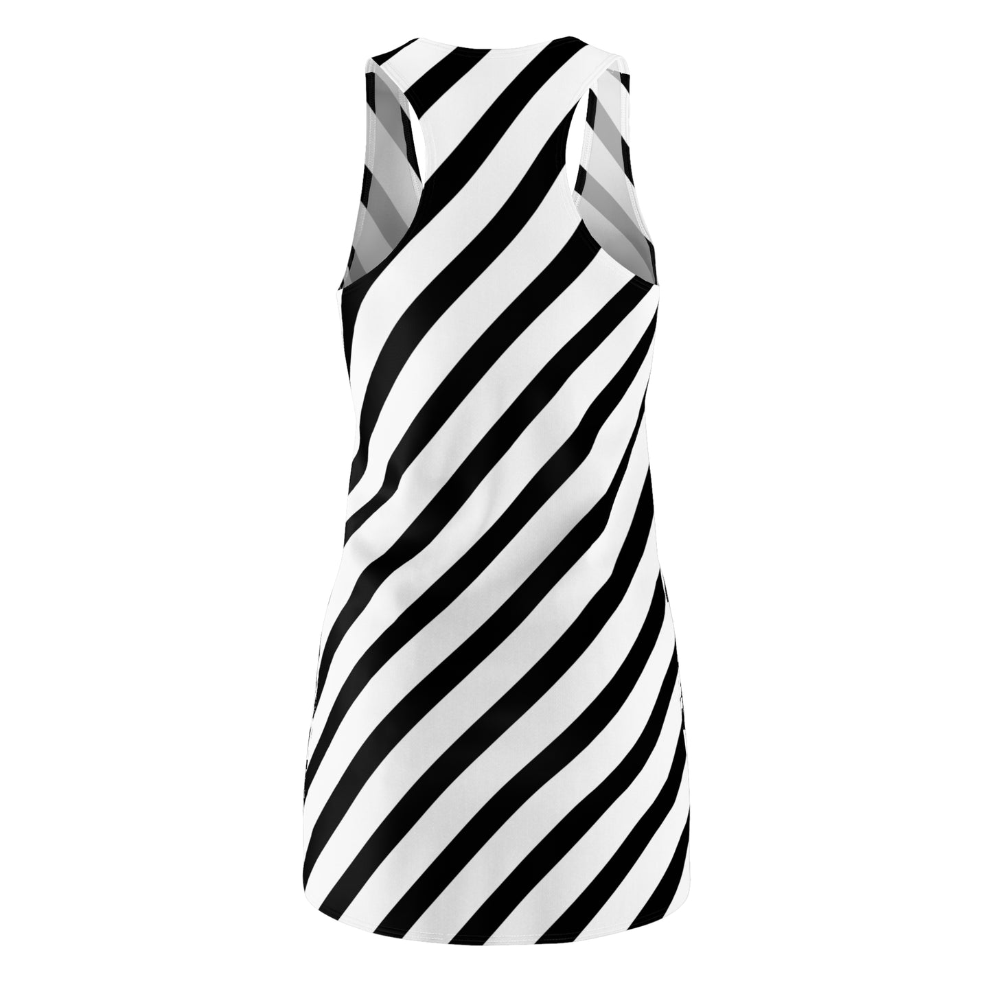 Streifen Racerback Kleid – Schwarz Weiß Sommerkleid