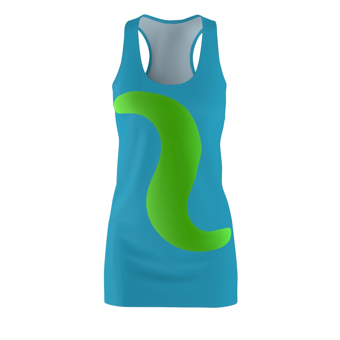 Türkis Grün Abstrakt Racerback Kleid – Stylishes Sommerkleid