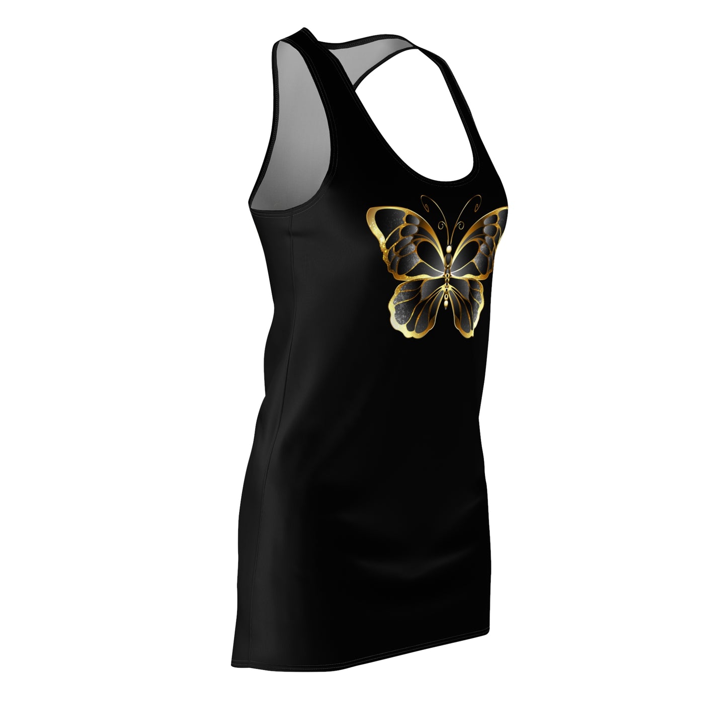 Schwarz Schmetterling Racerback Kleid Sommerkleid