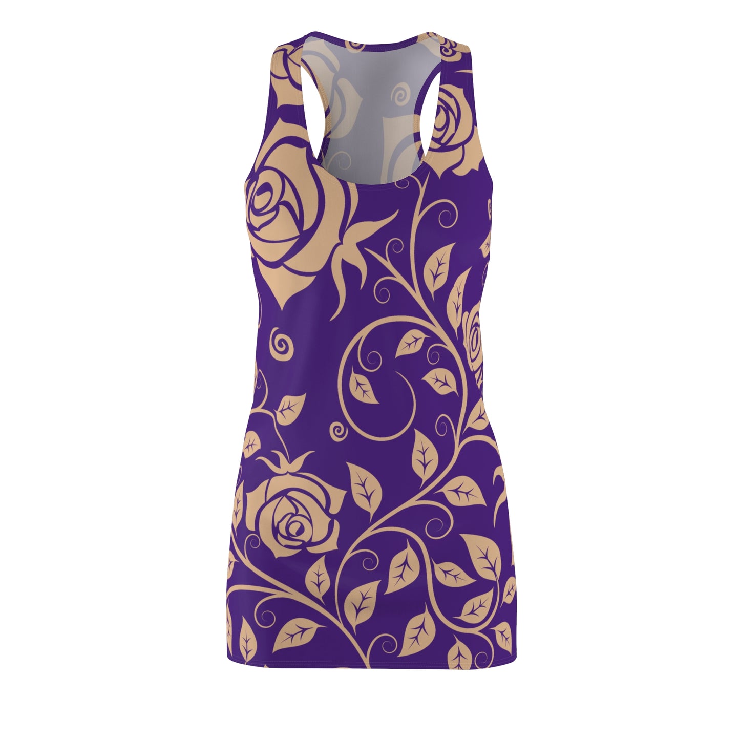Floral Racerback Kleid Rose – Elegant in Beige & Purple