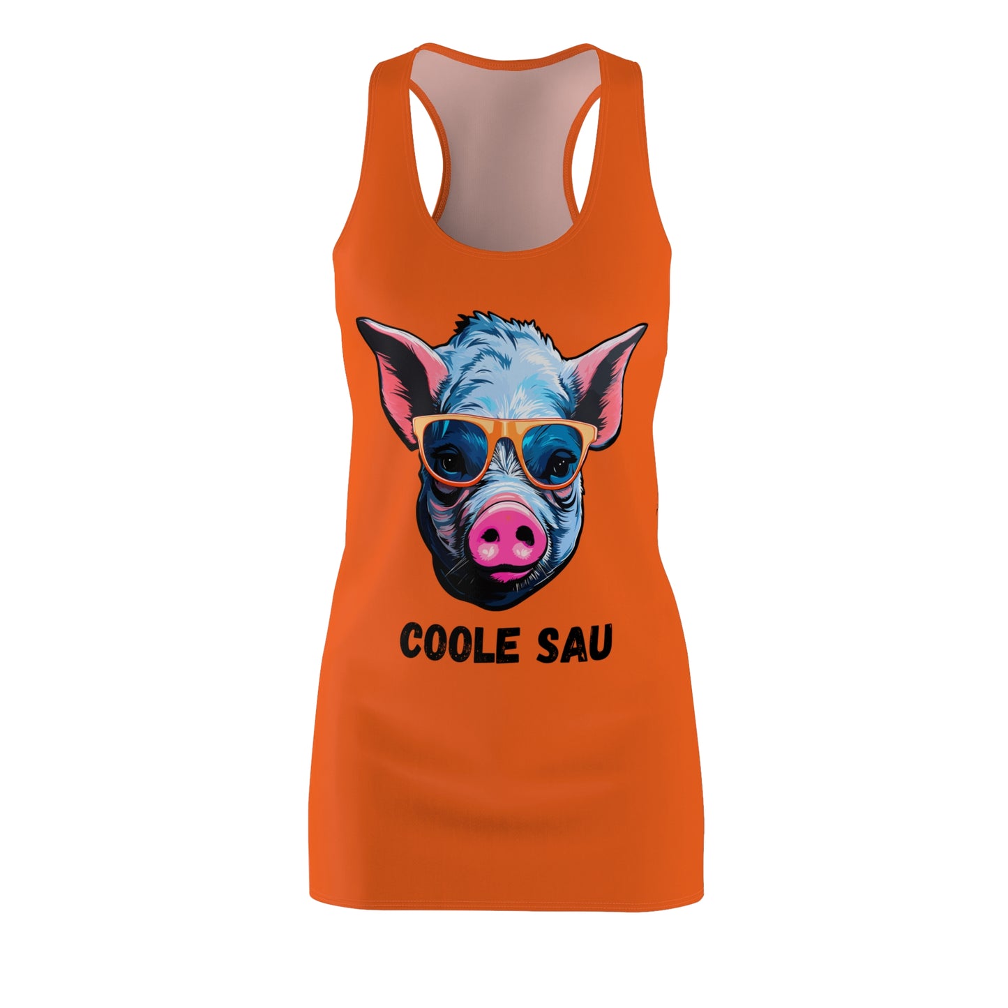 Damen Kleid Coole Sau Racerback Sommer Statement Fun