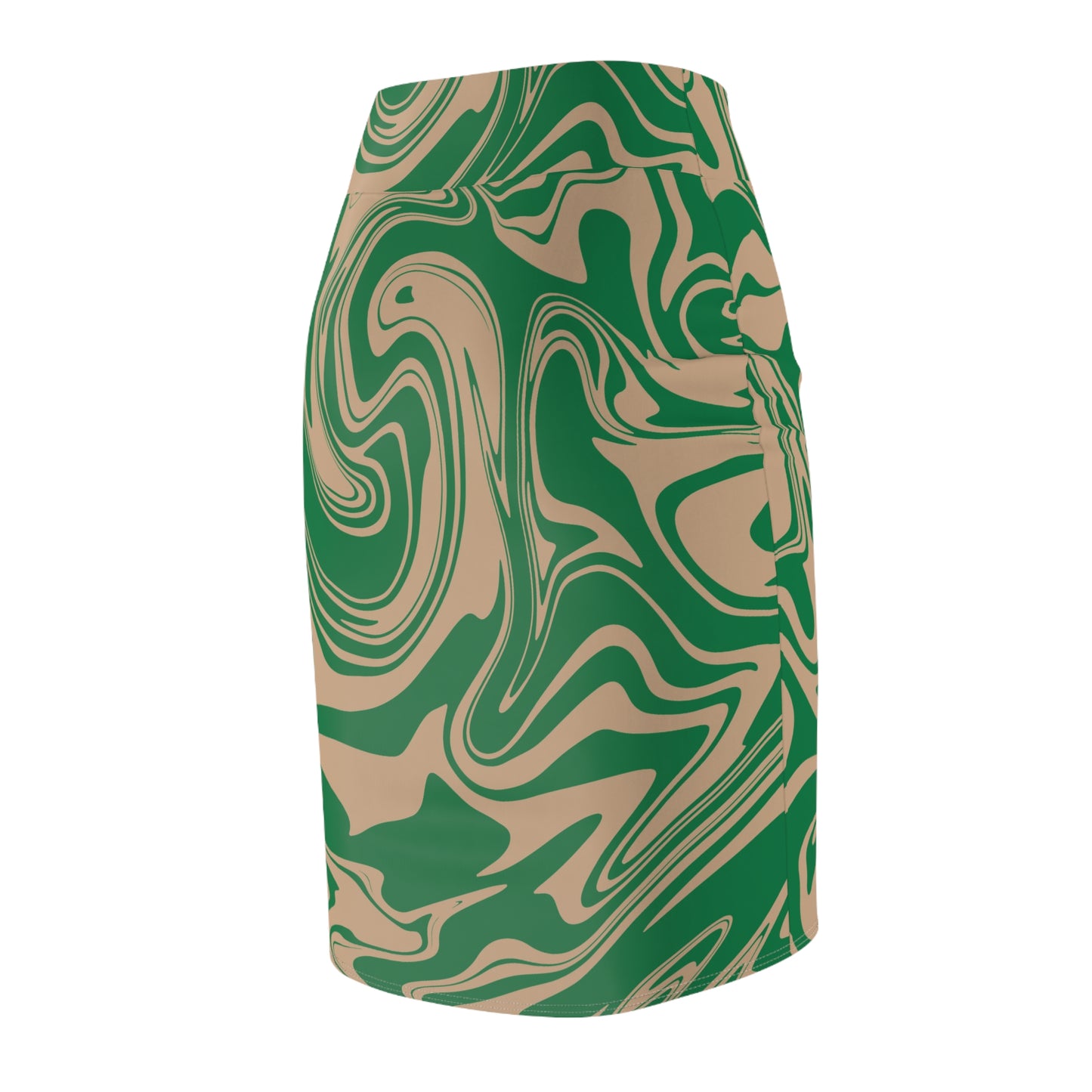 Damen Rock Marmor Print Bleistift Elegant Business Casual