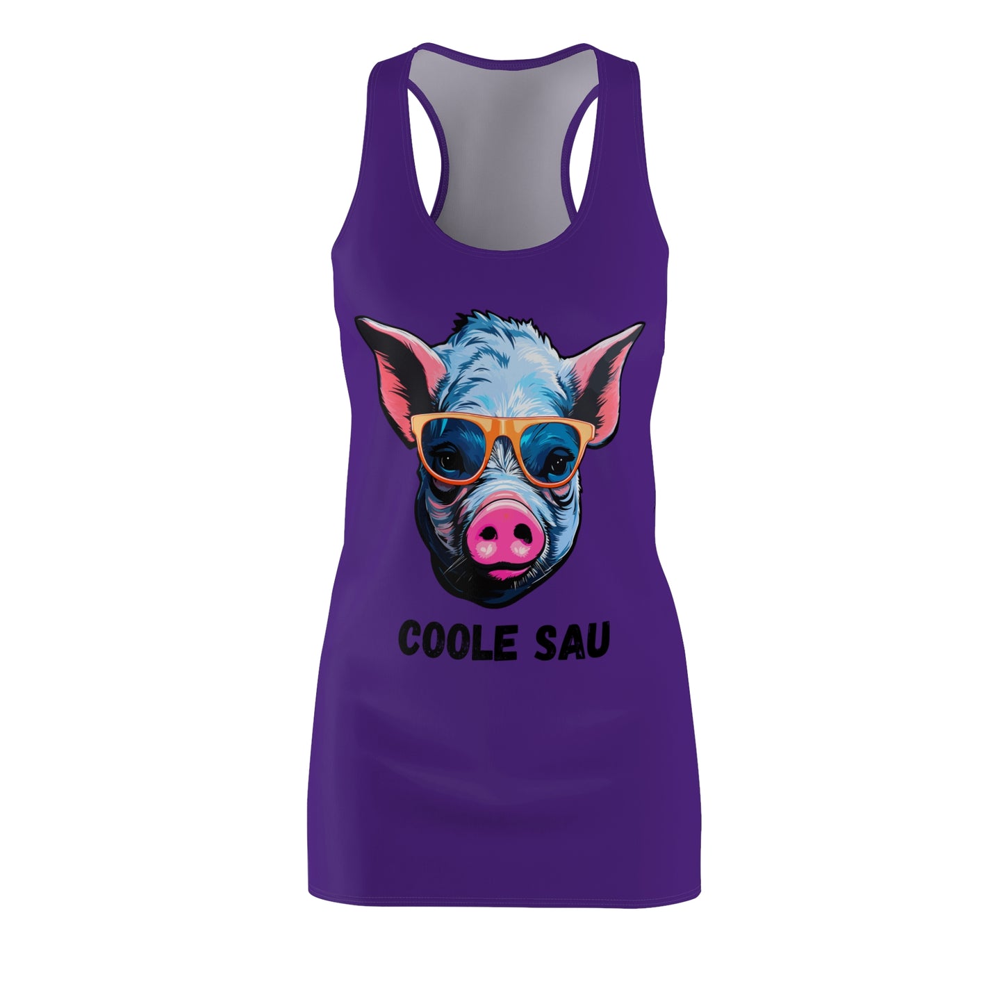 Damen Kleid Coole Sau Racerback Sommer Statement Fun