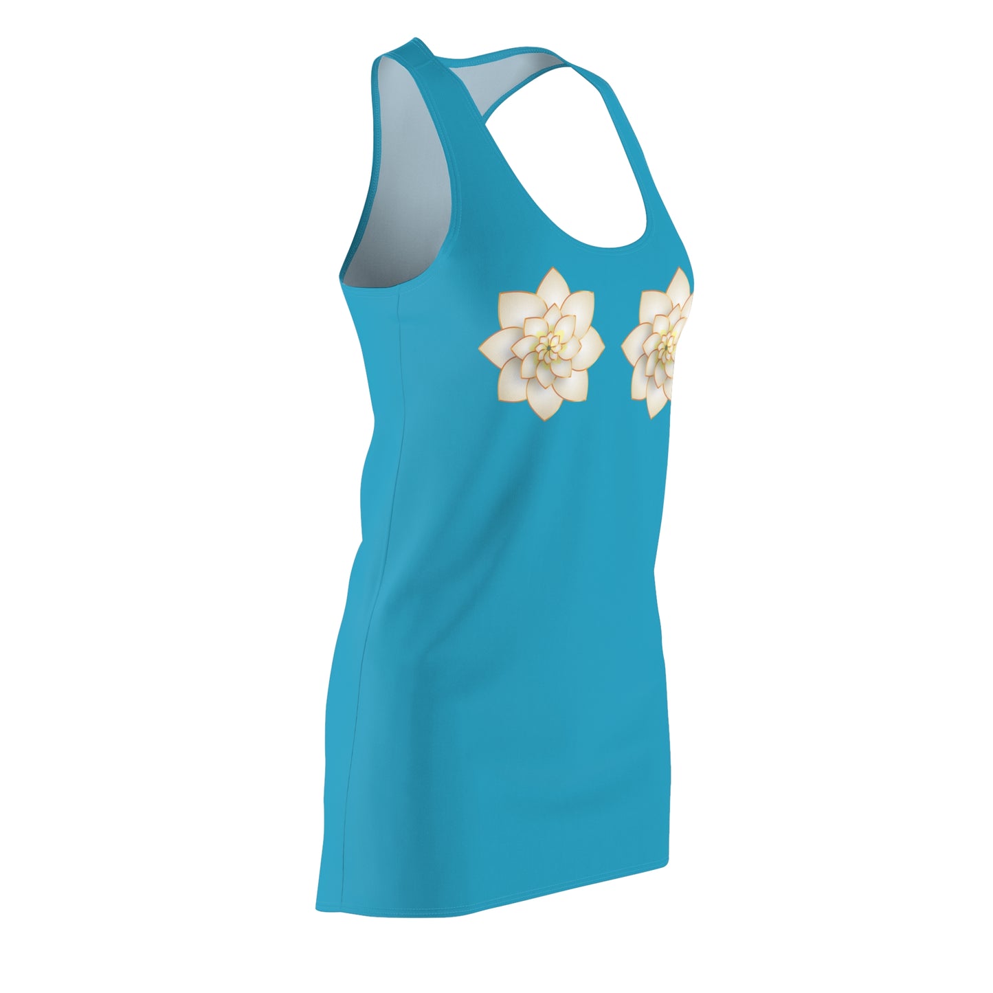 Türkises Damen Kleid Lotus Racerback Sommer Elegant Alltag Events