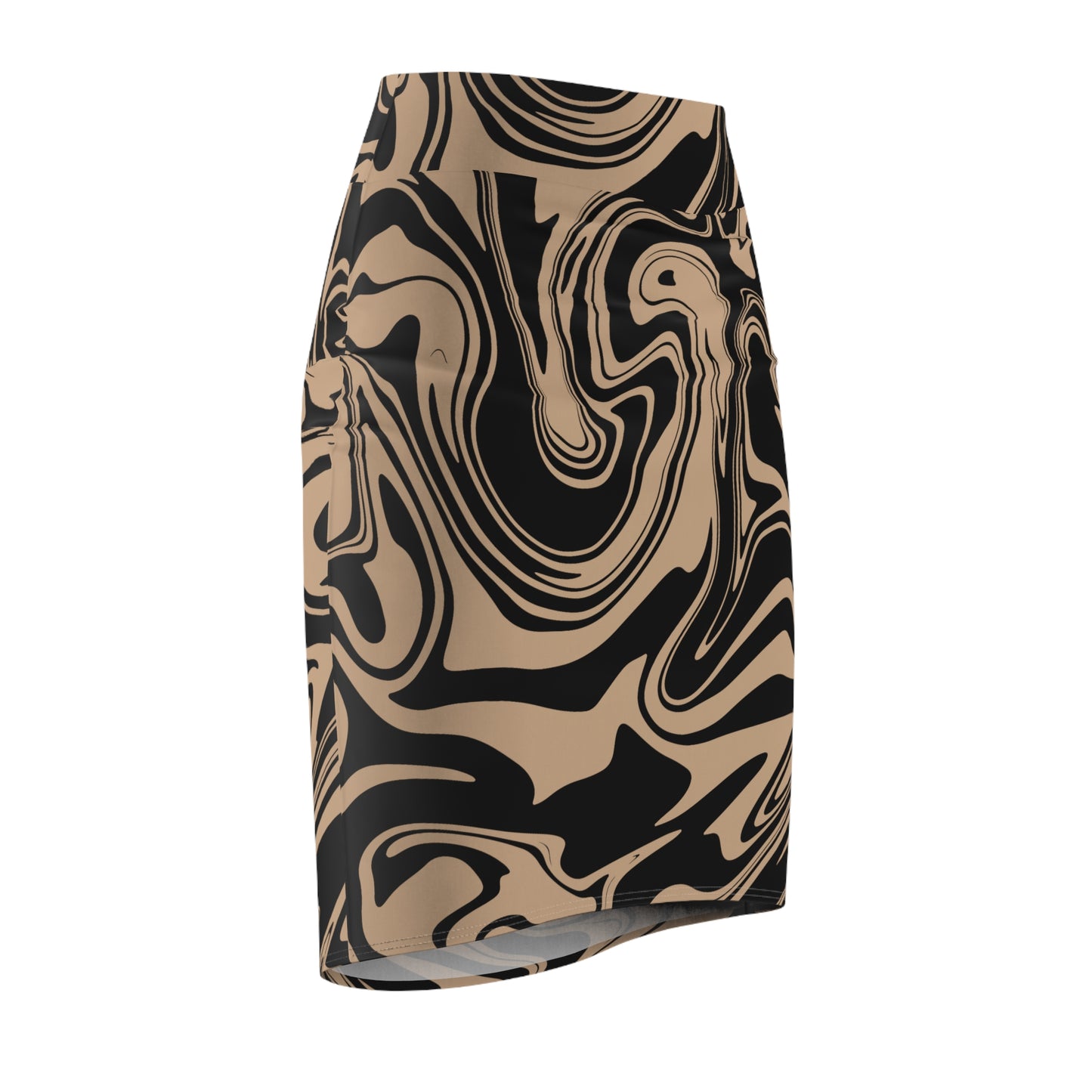 Damen Rock Marmor Print Bleistift Elegant Business Casual