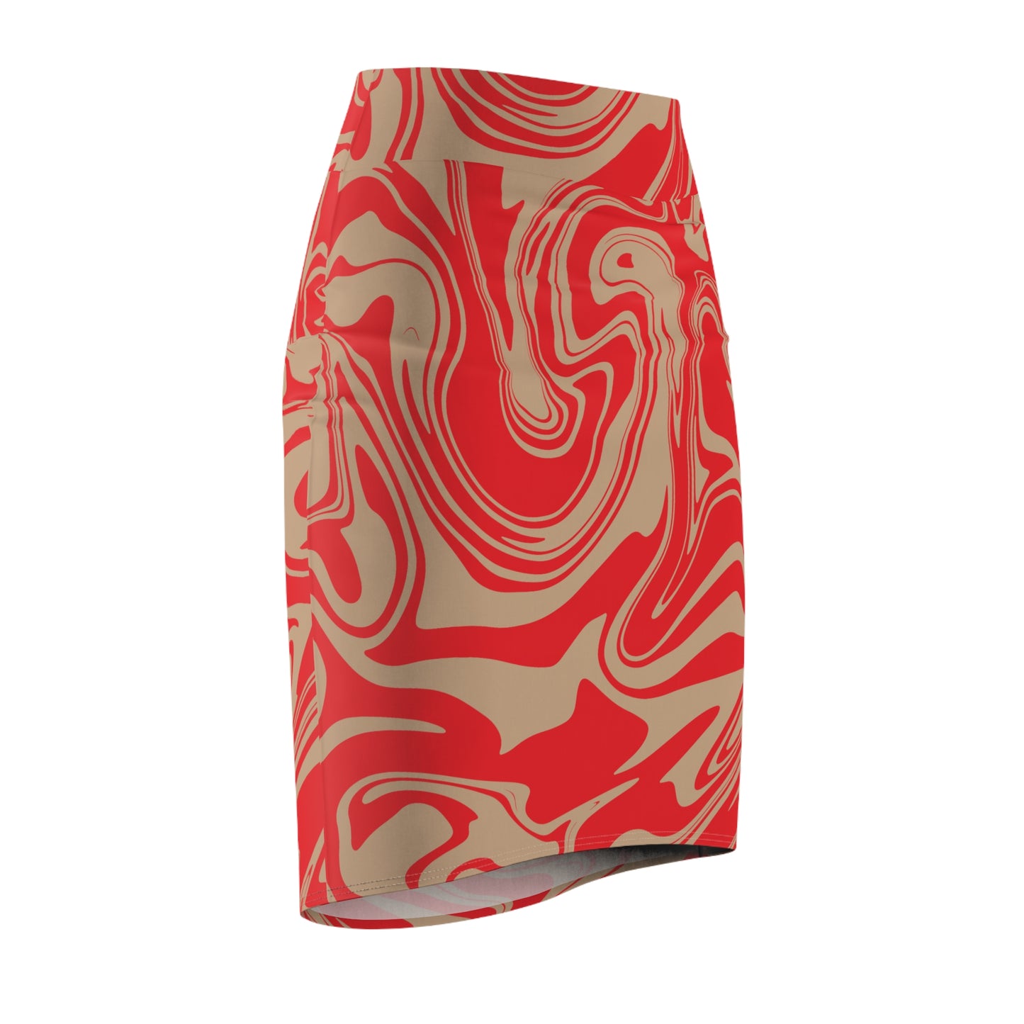 Damen Rock Marmor Print Bleistift Elegant Business Casual
