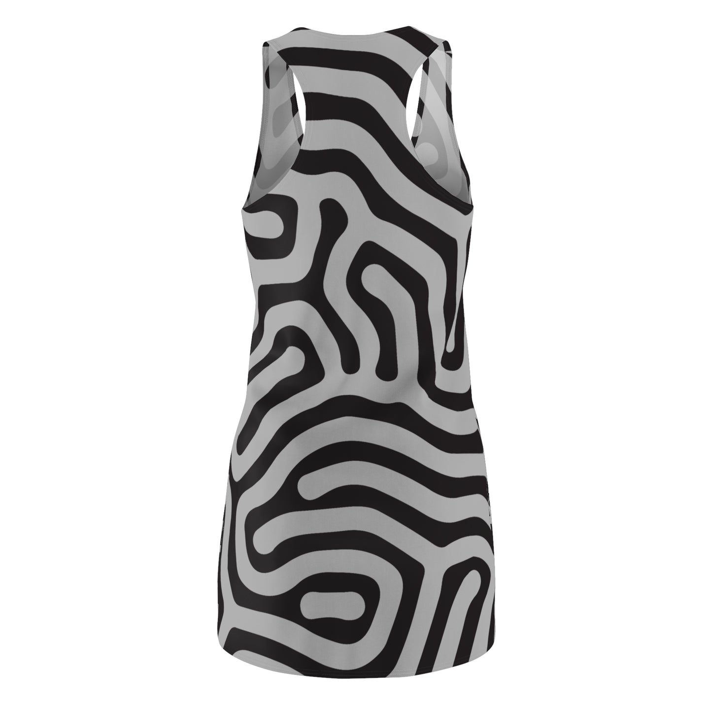 Abstrakt Racerback Kleid – Schwarz Grau Damenmode