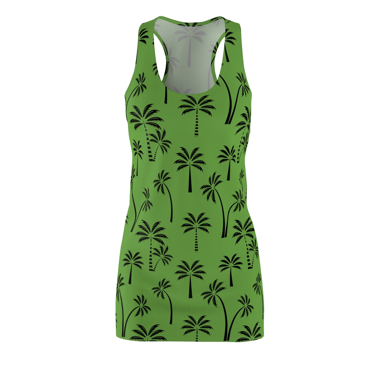 Hellgrün Palmen Racerback Kleid – Leichtes Sommerkleid