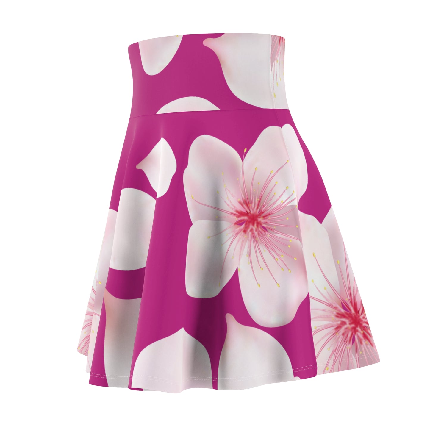 Pinker Damen Rock Blütenmuster Skater Elegant Sommer Casual