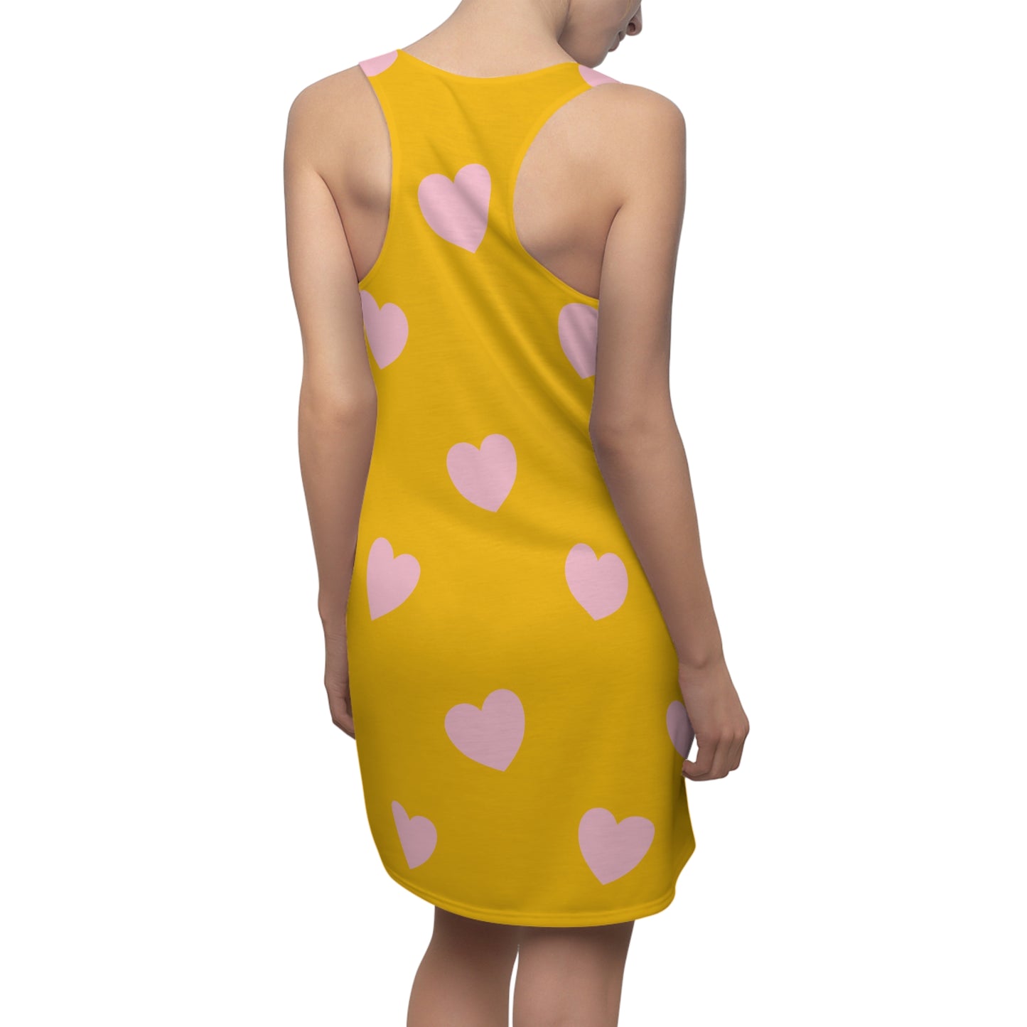 Rosa Herz Racerback Kleid – Romantisches Sommerkleid