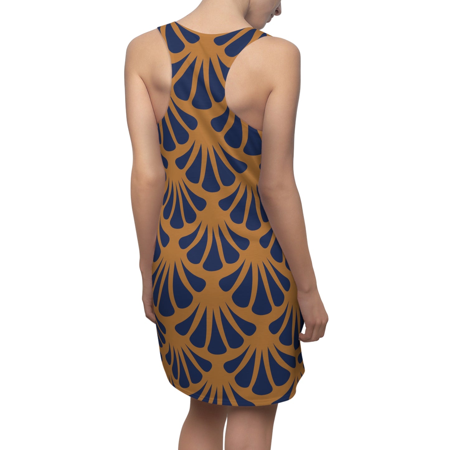 Braunes Damen Kleid Nautik Racerback Sommer Strand Casual
