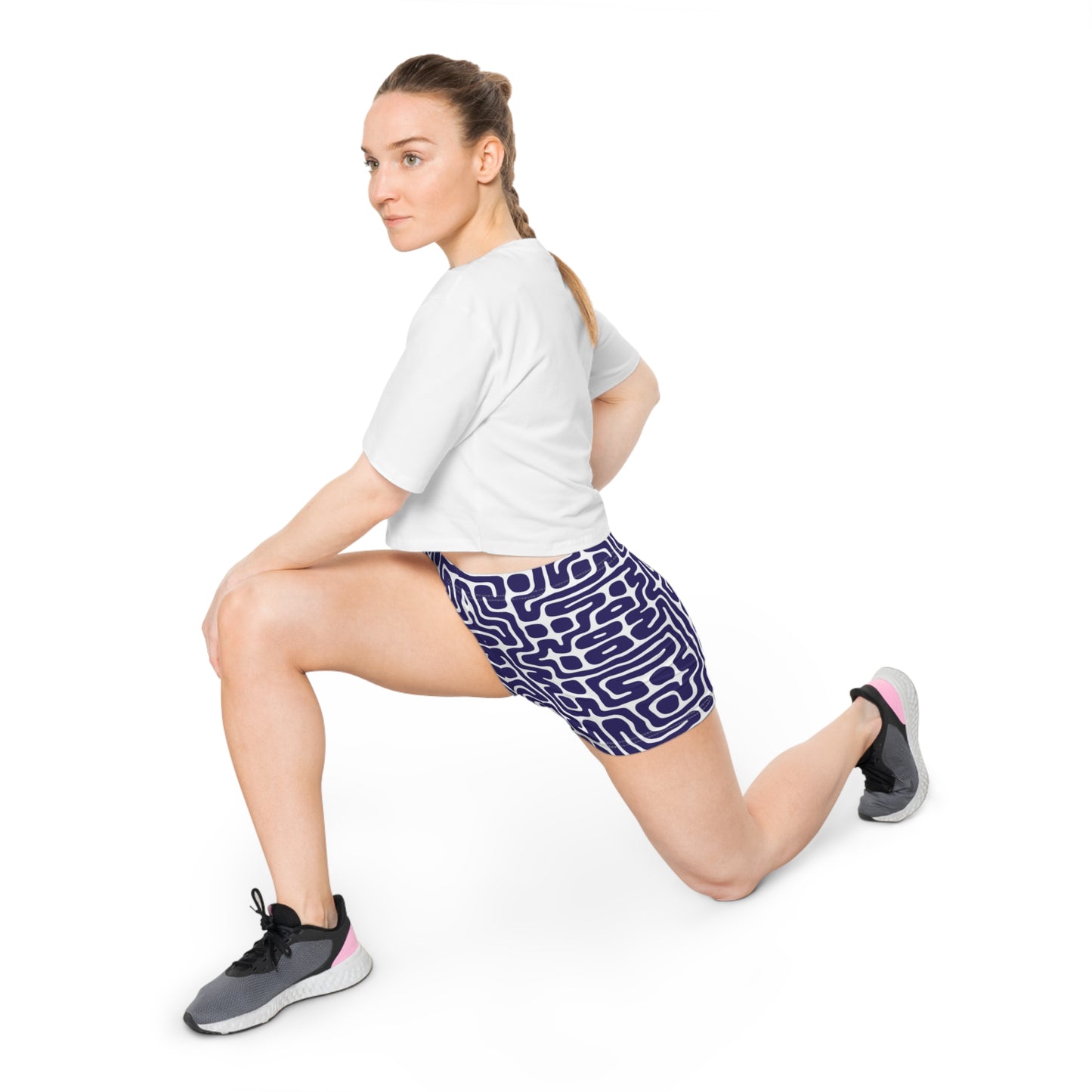 Damen Shorts Labyrinth Muster Sommer Casual Beach Activewear