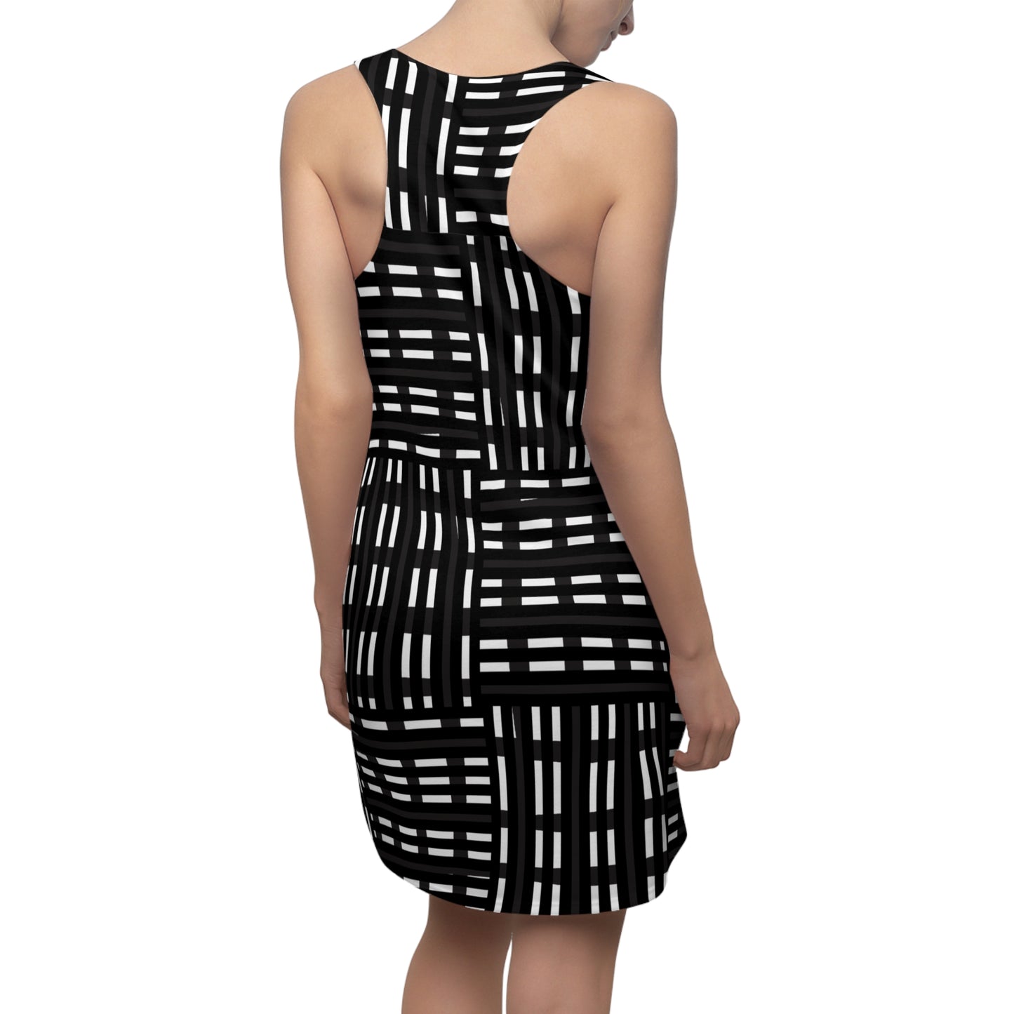 Schwarz Weiß Racerback Kleid – Modernes Sommerkleid