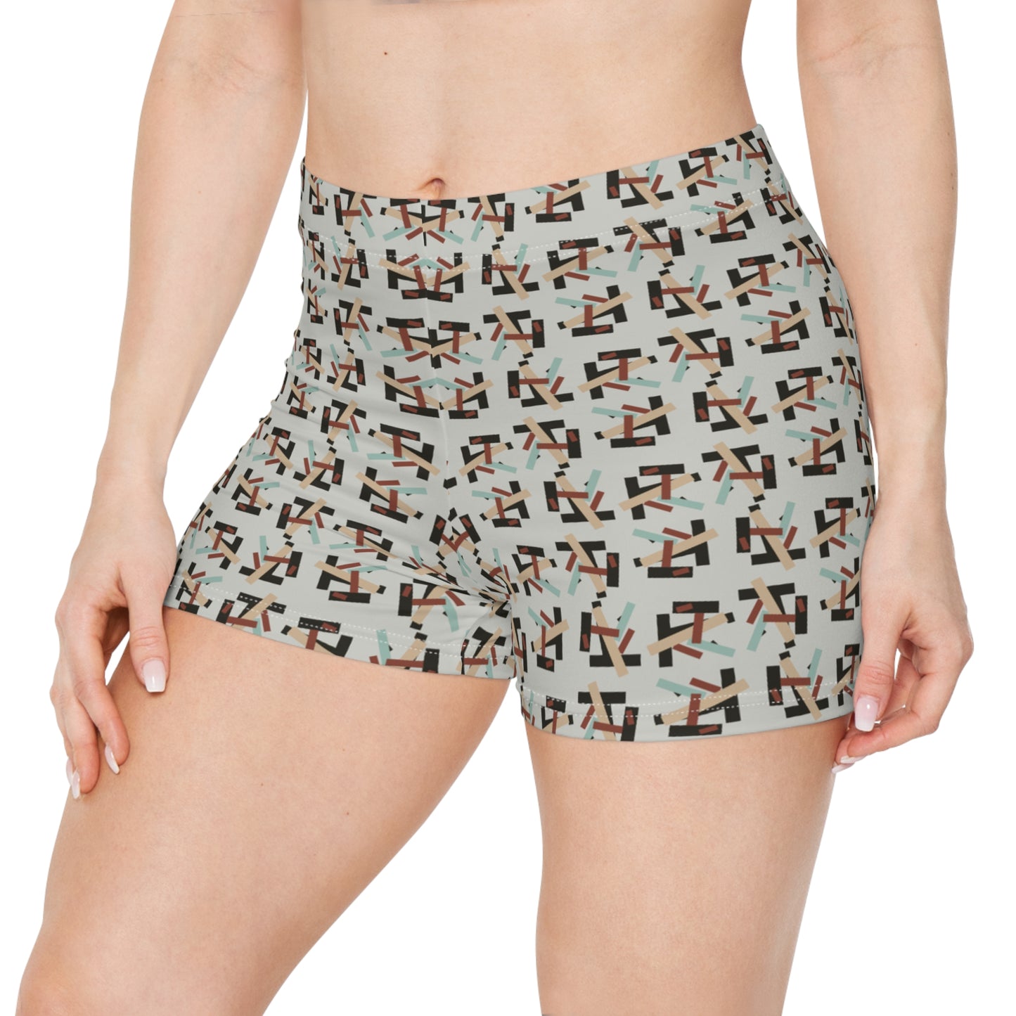 Damen Shorts Geometrisches Muster Sport Yoga Freizeit Activewear