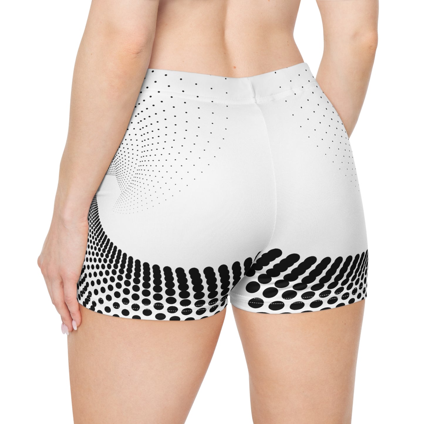 Damen Shorts Schwarz Weiss Punkte Design Sommer Sport Freizeit