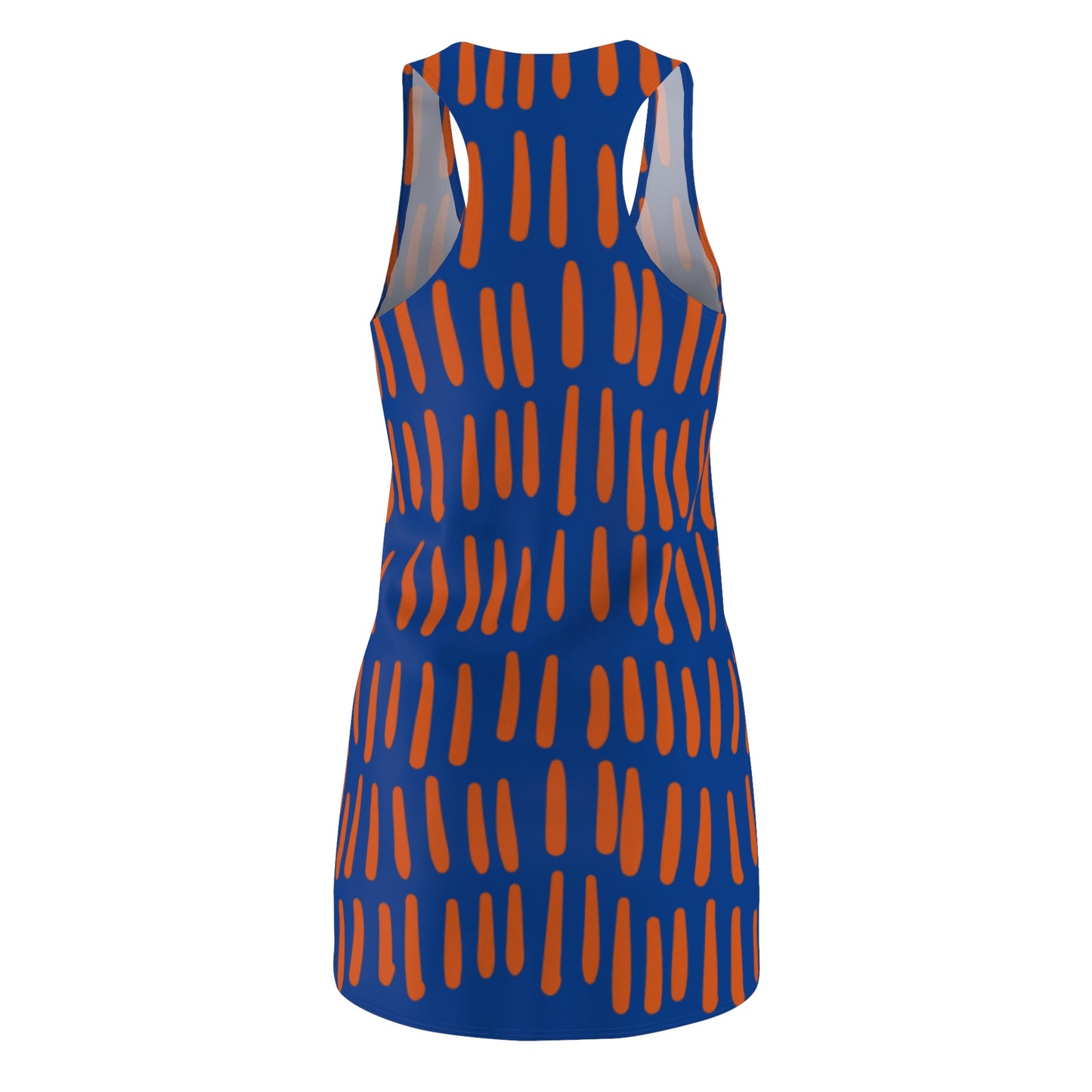 Blau Orange Boho Racerback Kleid – Modernes Sommerkleid