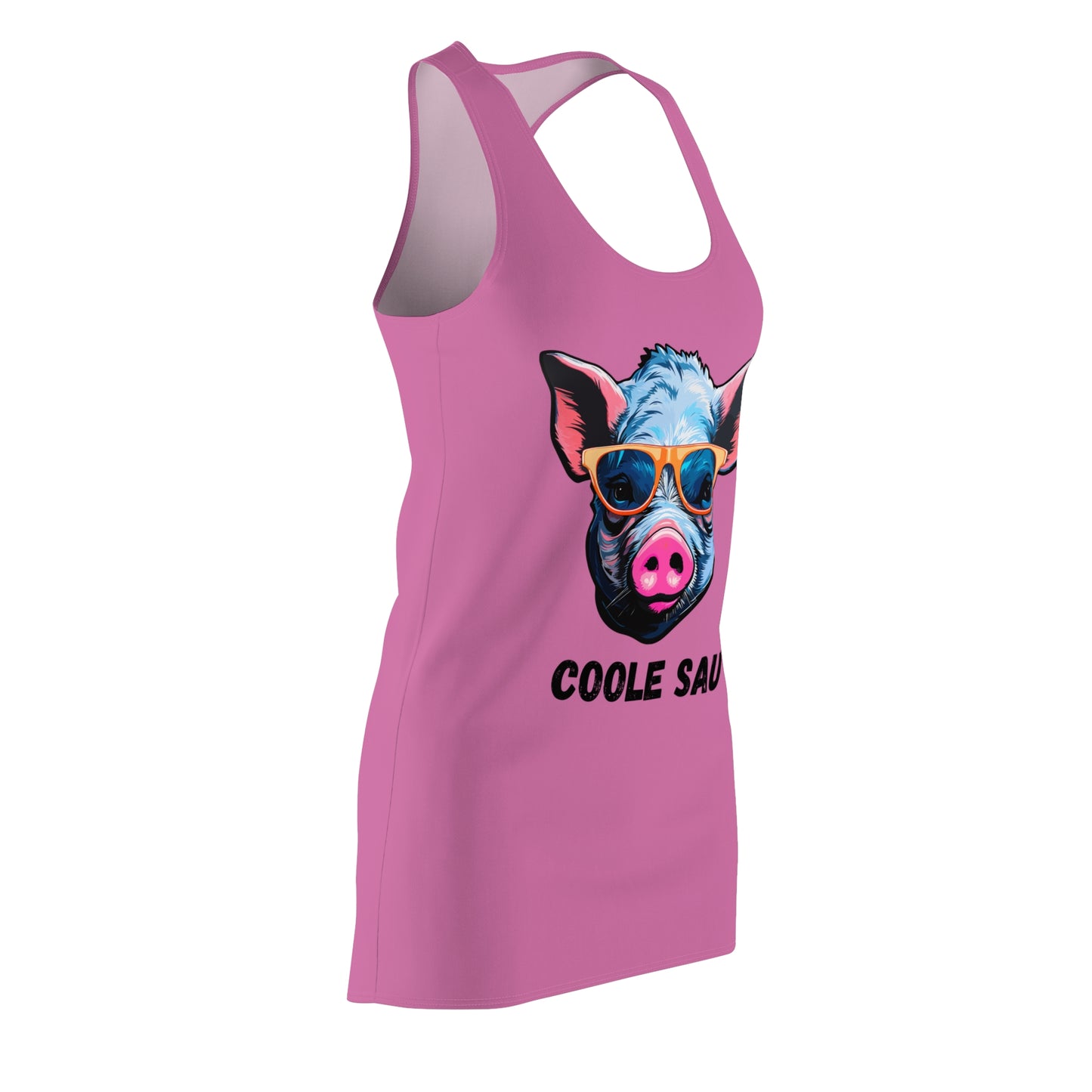 Damen Kleid Coole Sau Racerback Sommer Statement Fun