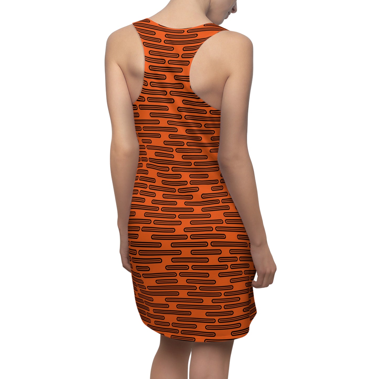 Schwarz Orange Racerback Kleid – Modernes Sommerkleid