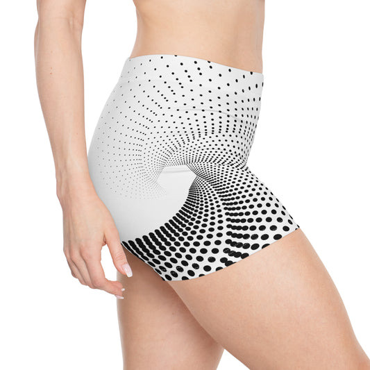 Damen Shorts Schwarz Weiss Punkte Design Sommer Sport Freizeit