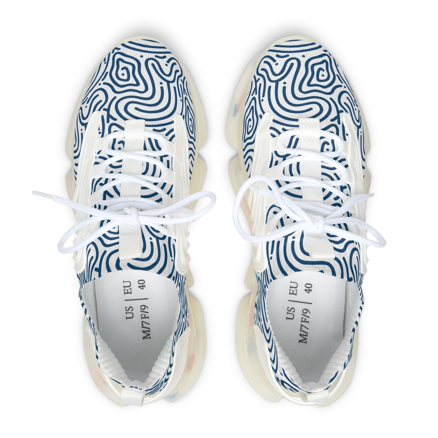 Damen Sneaker Blau Weiß Modern Design Atmungsaktiv