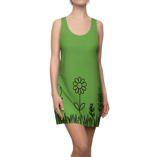 Blumen Racerback Kleid – Bequemes Sommerkleid