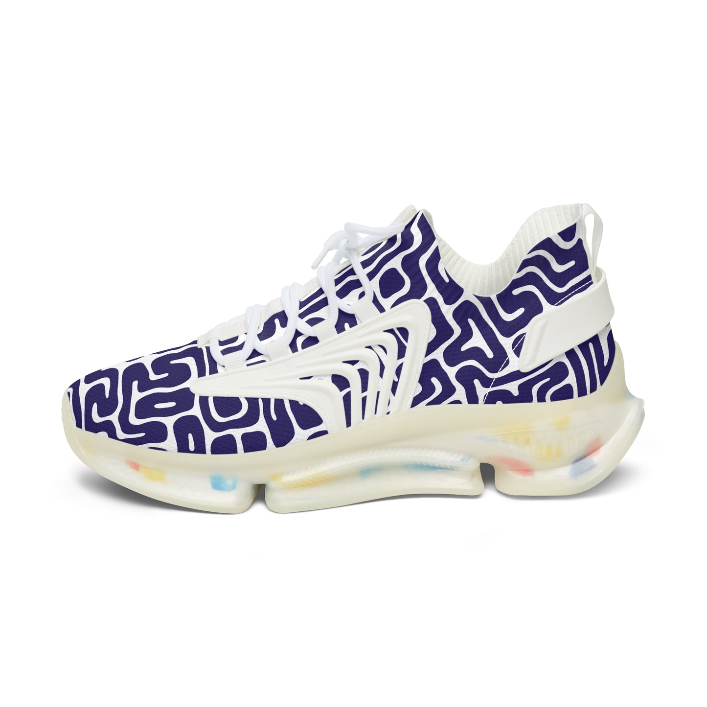 Damen Sneaker Blau Weiß Modern Design Atmungsaktiv