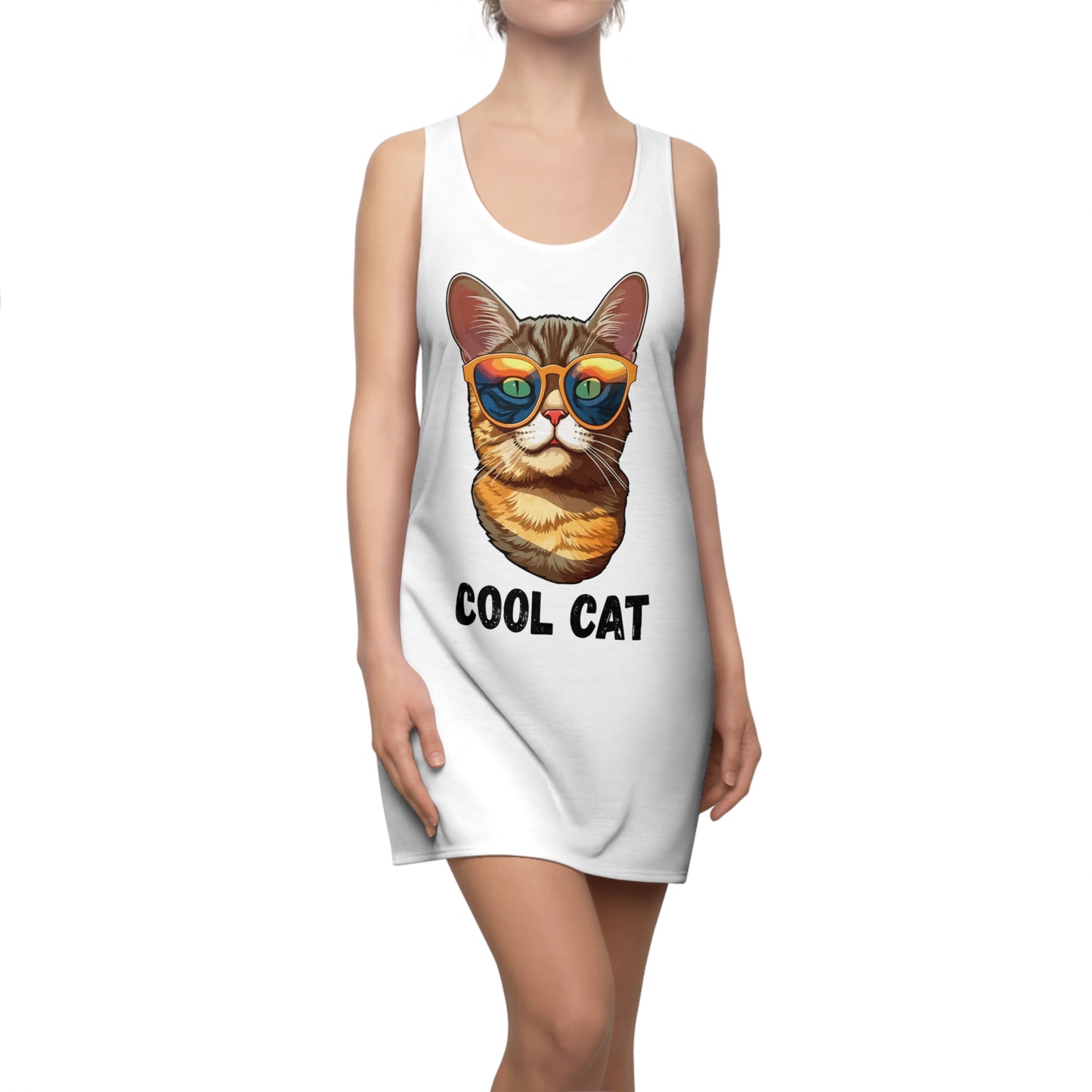 Damen Kleid Cool Cat Racerback Sommer Streetwear Party