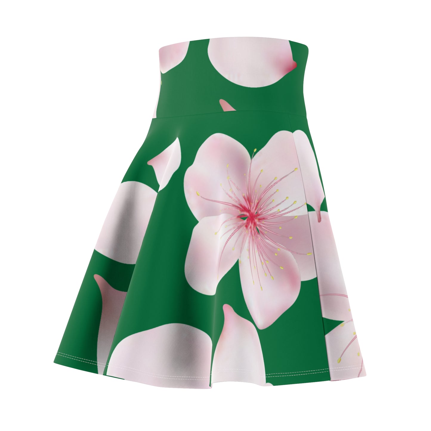 Grüner Damen Rock Blütenmuster Skater Elegant Sommer Casual