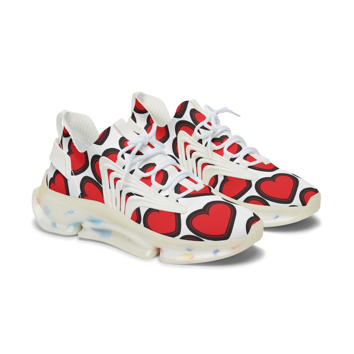 Damen Sneaker mit Herzmuster – Stylische Sportschuhe
